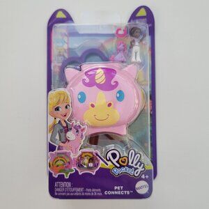 Unicorn - Mattel Polly Pocket Pet Connects compact playset, Stackable, new